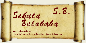 Sekula Belobaba vizit kartica